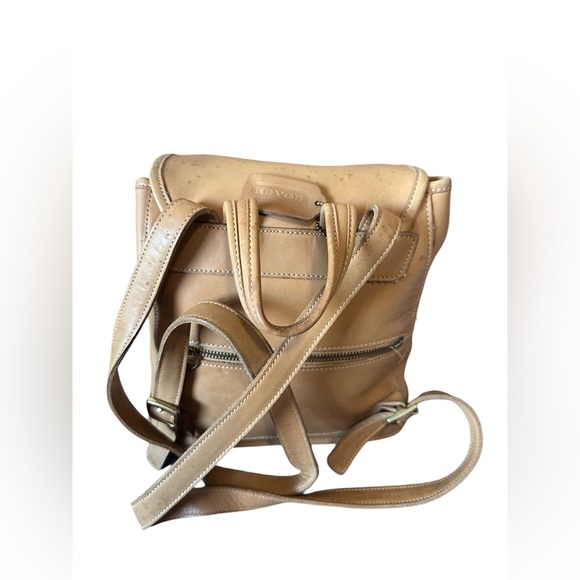 Vintage Coach 1999 Camel Leather Backpack 12x10x5 - Picture 5 of 12